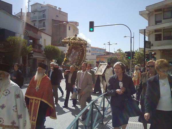 Λιτάνευση της Παναγιάς Ζιδανιώτισσας πέριξ του Αγίου Νικολάου Κοζάνης