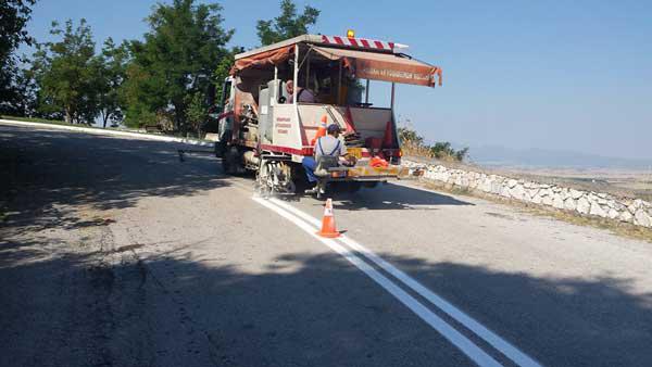 Κλάδεμα δέντρων και ανανέωση διαγράμμισης του δρόμου στη Νεράιδα