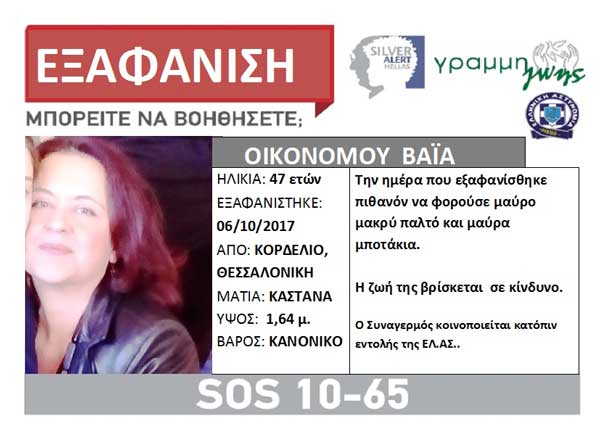 Στο Νοσοκομείο της Καστοριάς βρέθηκε ζωντανή η αγνοουμένη Θεσσαλονικιά Βάια Οικονόμου – Είπε στους αστυνομικούς πως ήταν σε μοναστήρι της Κοζάνης!