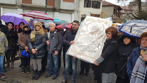 Υποδοχή της Ιερής Εικόνας Παναγίας Ελεούσας Μικροκάστρου στη Σιάτιστα