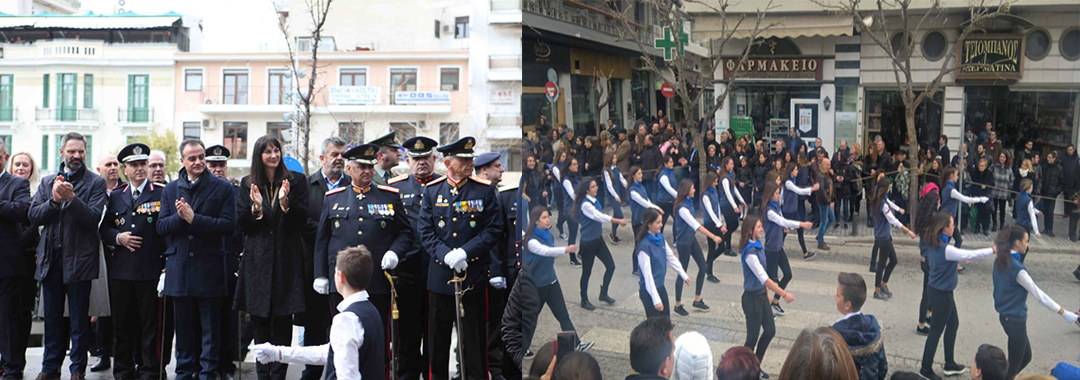 Κοζάνη: Με άστατο καιρό πραγματοποιήθηκε η παρέλαση για τον εορτασμό της 25ης Μαρτίου