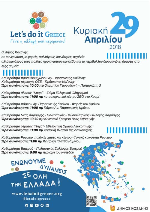 Ο Δήμος Κοζάνης σε συνεργασία με συλλόγους στηρίζει το Let’s Do it!