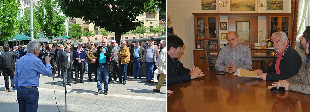 Δυναμική συγκέντρωση των συνταξιούχων και συμβολική κατάληψη στο Δημαρχείο Κοζάνης