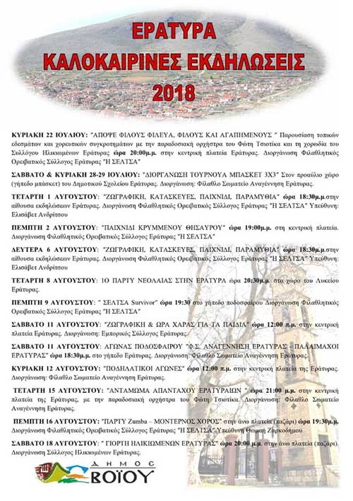 Καλοκαιρινές εκδηλώσεις στην Εράτυρα