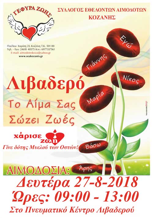 Στο Τ.Δ. Λιβαδερού η 24η Αιμοδοσία