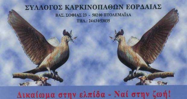 Σύλλογος Καρκινοπαθών Εορδαίας: Εκλογές για την ανάδειξη του νέου Δ.Σ την Κυριακή 28 Νοεμβρίου