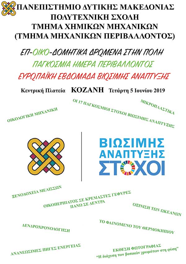 Πανεπιστήμιο Δυτικής Μακεδονίας: “Επ-Οικο-Δομητικά Δρώμενα στην πόλη στο πλαίσιο εορτασμού της Παγκόσμιας Ημέρας Περιβάλλοντος”