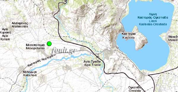 Σεισμός τη νύχτα στην Καστοριά