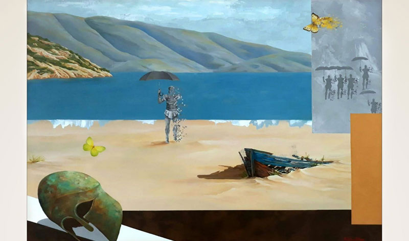 Εγκαίνια ζωγραφικής του Αθανάσιου Ζτούπα , κατοίκου  Παλαιοκάστανου Βοΐου στο Μουσείο Τεχνών Κοζάνης