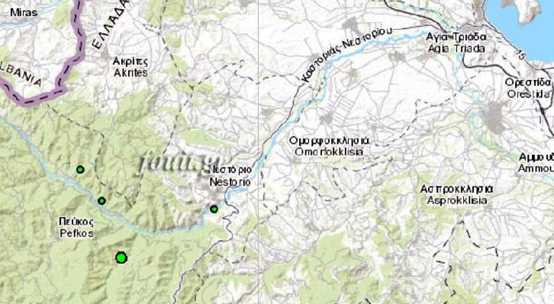 Μπαράζ σεισμών τη νύχτα στην Καστοριά (χάρτης)