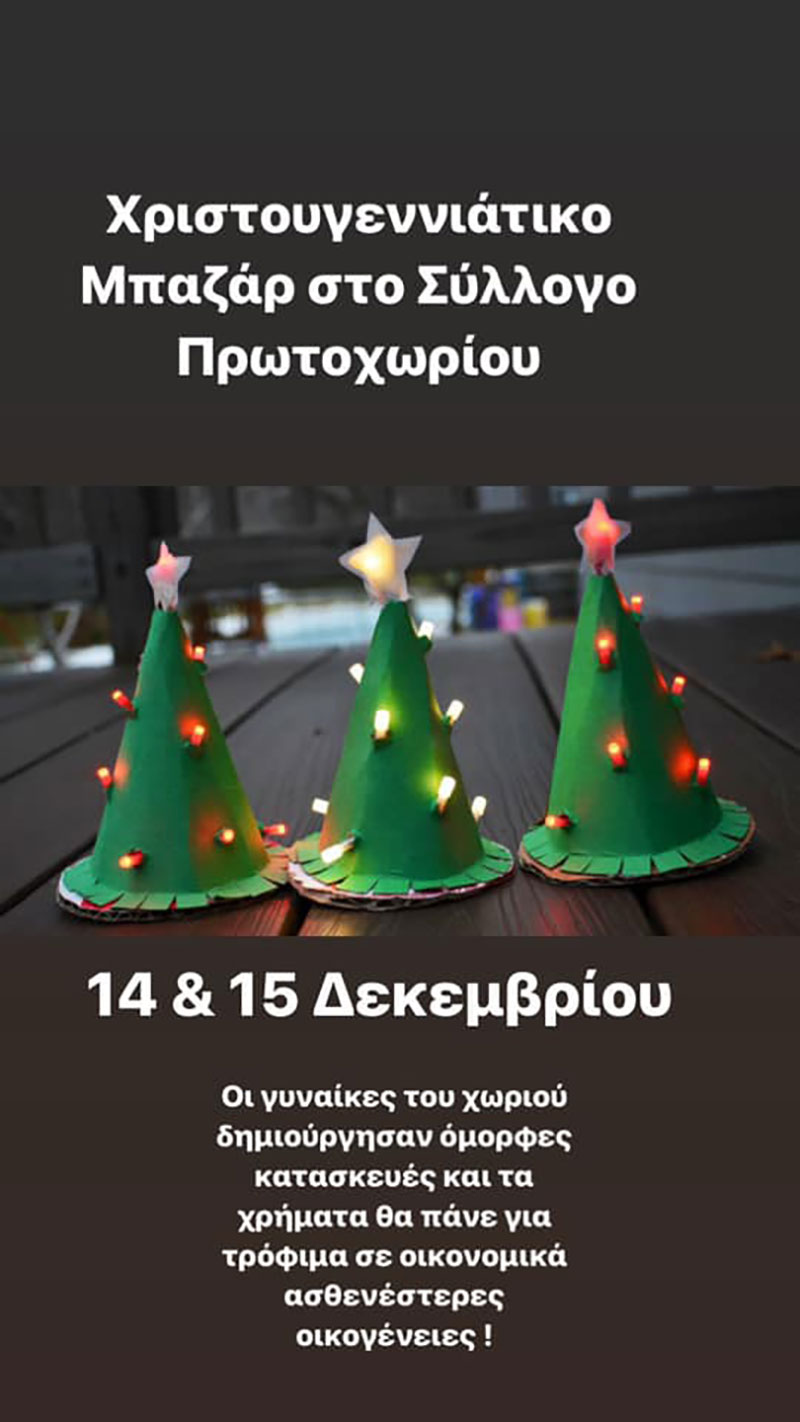 Χριστουγεννιάτικο Μπαζαρ από τον Σύλλογο Πρωτοχωρίου