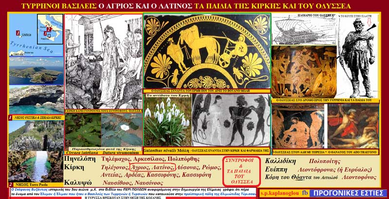 8ον Τυρρηνοί: Άλλοι 2 Τυρρηνοί βασιλείς μετά τον Έλυμο τον ιδρυτή της Ελίμειας & Αιανό ιδρυτή της Αιανής* Ο άγριος και ο λατίνος τα παιδιά της Κίρκης και του Οδυυσσέα