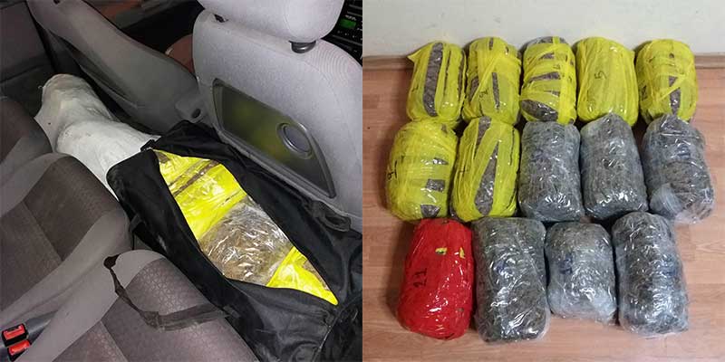 Συνελήφθη 26χρονος για διακίνηση ποσότητας ακατέργαστης κάνναβης βάρους -14- κιλών και -180- γραμμαρίων