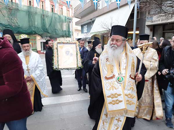 Η υποδοχή της Παναγίας Βηματάρισσας από το Βατοπέδι του Αγίου Όρους στον Άγιο Νικόλαο Κοζάνης