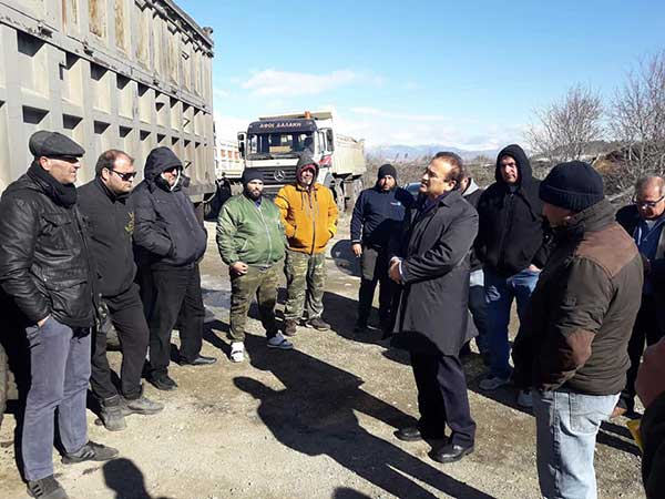 Συνάντηση του Γιάννη Αντωνιάδη με εκπροσώπους ιδιοκτητών και εργαζομένων στα φορτηγά, που δραστηριοποιούνται στο ορυχείο ΑΗΣ- Αμυνταίου Φιλώτα