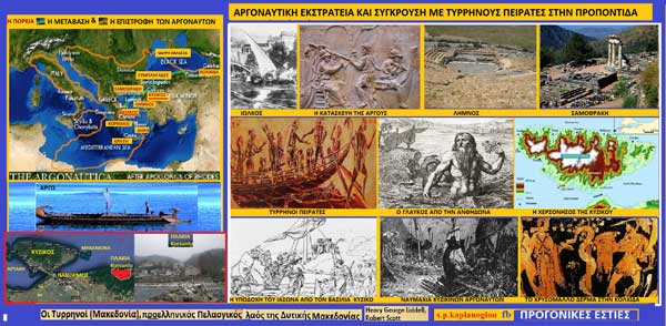 Τυρρηνοί : Αργοναυτική εκστρατεία και σύγκρουση με Τυρρηνούς πειρατές- Σκυλάκη και Πλακιά οι τυρρηνικές πόλεις στην Προποντίδα