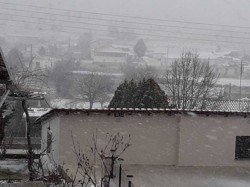 Χιονισμένη Τσικνοπέμπτη στα Σιδερά Κοζάνης