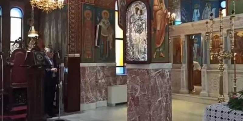 Ο Σωτήρης Τσιόδρας έψαλε στη Θεία Λειτουργία της Σταυροπροσκυνήσεως