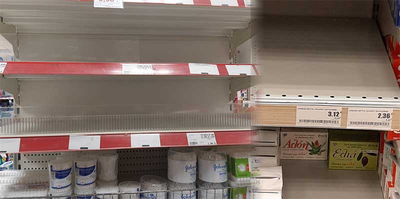 Άφαντα τα απολυμαντικά στα μάρκετ της Κοζάνης