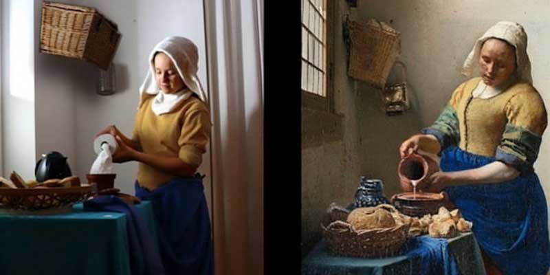 Αναπαριστούν διάσημους πίνακες και το ποστάρουν -Για να περάσει η ώρα στην καραντίνα [εικόνες]