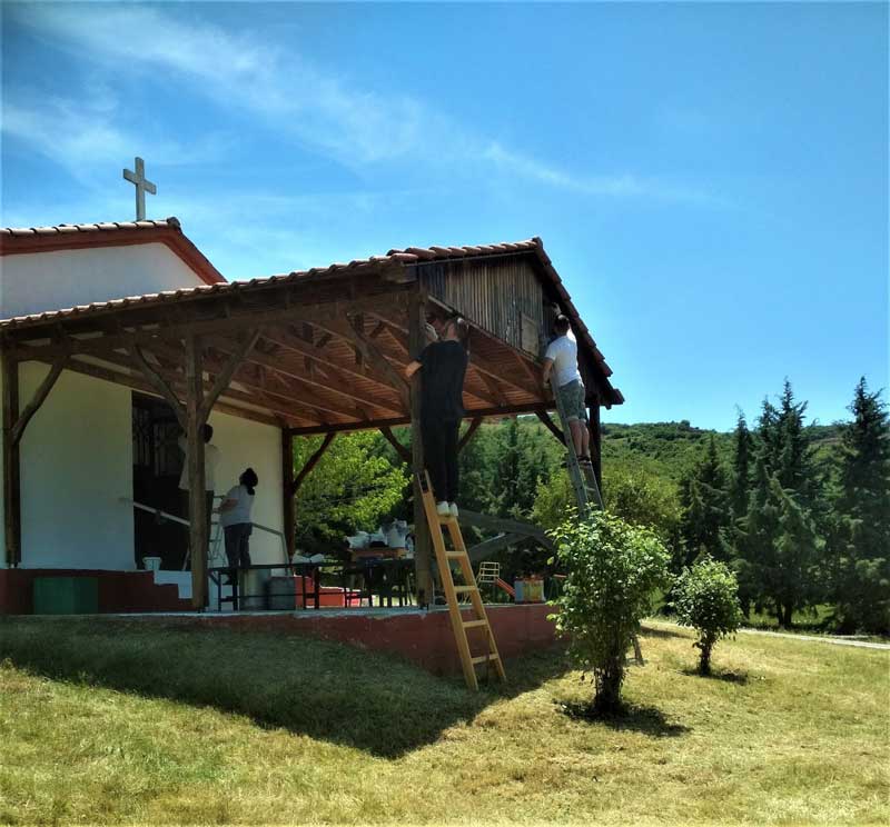 Προετοιμασία για το πανηγύρι Αναλήψεως Του Κυρίου στο Πολύρραχο