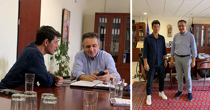 Συνάντηση του Γιώργου Κασαπίδη με το Σάκη Ρουβά για πρωτογενή τομέα και καθαρές πηγές ενέργειες