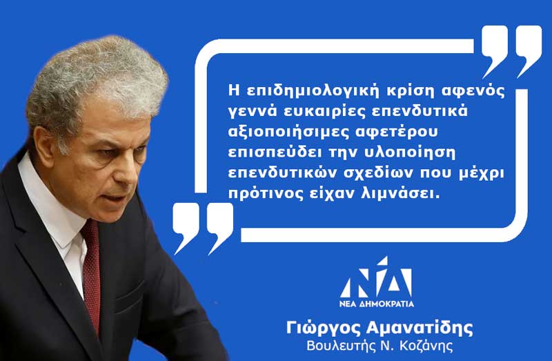 Γιώργος Αμανατίδης: “Επενδύσεις και πανδημία: μία σχέση συγκρουσιακή και ασύμπτωτη;”