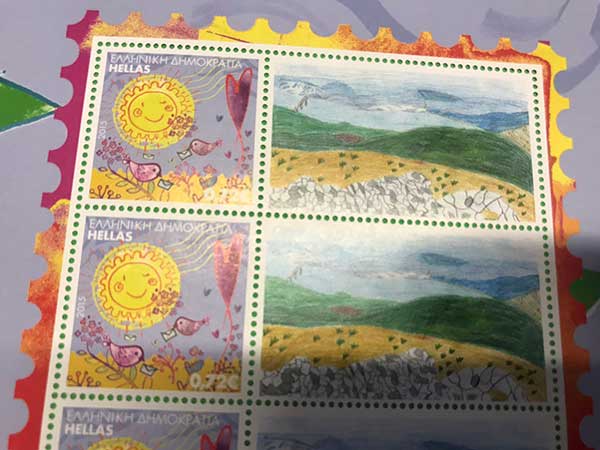 Οι ζωγραφιές μαθητών του δημοτικού σχολείου Βελβεντού σε γραμματόσημα