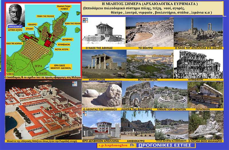Η Μίλητος σήμερα – Αρχαιολογικά ευρήματα (Ιπποδάμειο πολεοδομικό σύστημα πόλης,τείχη, ναοί, αγορές, θέατρο, λουτρά, νυμφαίο, βουλευτήριο, στάδια, λιμάνια κ.α )