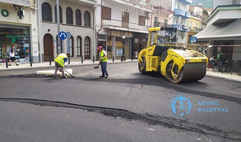 Προχωρούν οι εργασίες ασφαλτοστρώσεων στην πόλη της Φλώρινας