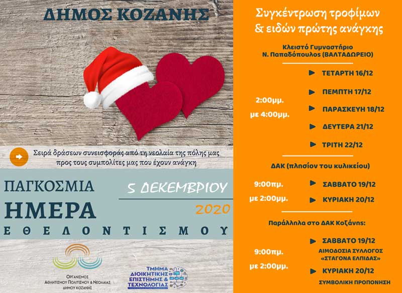 Σειρά δράσεων συνεισφοράς από τη νεολαία της πόλης μας προς τους συμπολίτες μας που έχουν ανάγκη