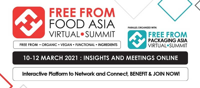 Free From Food Asia 2021: Πρόσκληση συμμετοχής στη διαδικτυακή Εκδήλωση Επιχειρηματικών Συναντήσεων (B2B), 10-12 Μαρτίου 2021