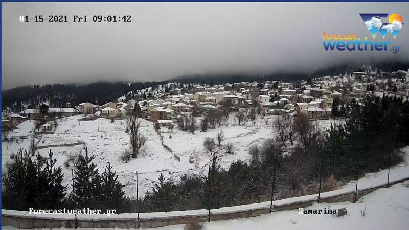 Δείτε χιονισμένες εικόνες από Πισοδέρι, Νυμφαίο, Φλώρινα, Σαμαρίνα