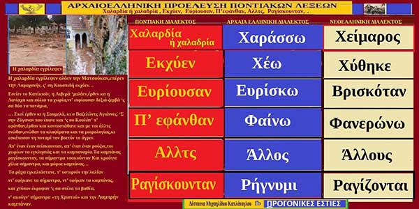 Λέξεις και φράσεις τη ποντιακής διαλέκτου με αρχαιοελληνικές ρίζες – Της Δέσποινας Μιχαηλίδου Καπλάνογλου