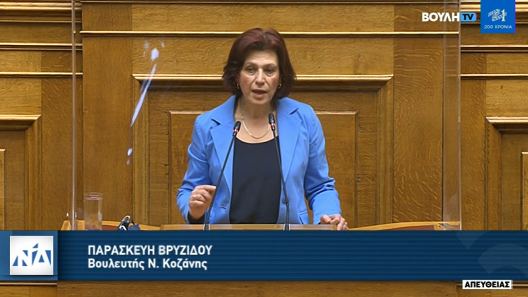 Η Π. Βρυζίδου στην ολομέλεια της Βουλής για το ν/σ του Υπ. Παιδείας
