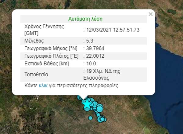 Σεισμός ταρακούνησε την Κοζάνη-5,3 Ρίχτερ
