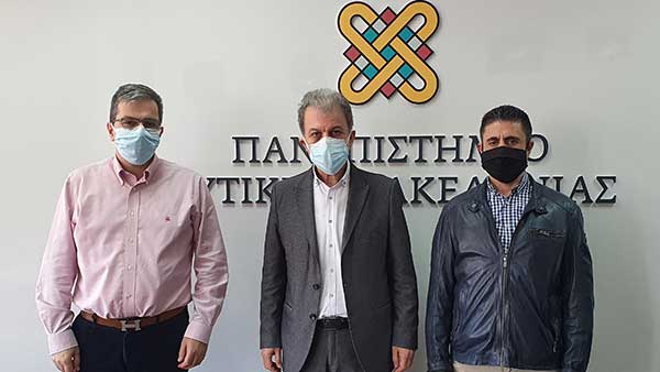Συνάντηση του Γ. Αμανατίδη με τον Πρύτανη του Πανεπιστημίου Δυτικής Μακεδονίας Θ. Θεοδουλίδη και τον Δ/ντη Τεχνικών Υπηρεσιών Κ. Δάρδα