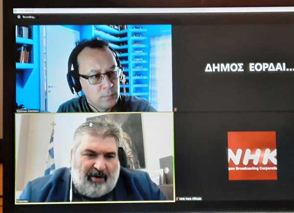 Φωτογραφίες από την συνέντευξη του δημάρχου Εορδαίας Παναγιώτη Πλακεντά στην δημόσια τηλεόραση της Ιαπωνίας Nippon Hoso Kyokai (NHK)