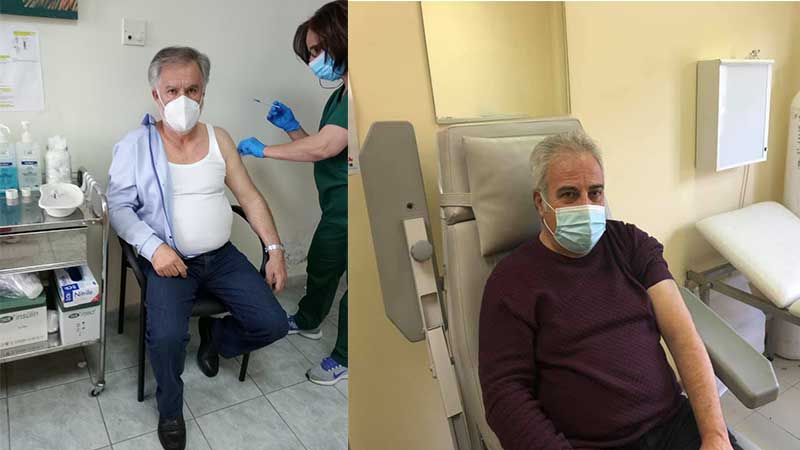 Εμβολιάστηκαν ο Μανώλης Στεργίου και ο Βασίλης Κωνσταντόπουλος