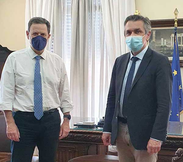 Συνάντηση του Γ. Κασαπίδη με τον αν. Υπ. Οικονομικών Θ. Σκυλακάκη για τα έργα της Περιφέρειας που θα χρηματοδοτηθούν από το ταμείο ανάκαμψης