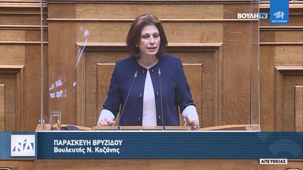 Ομιλία της Π. Βρυζίδου για την «Εκλογή Δημοτικών και Περιφερειακών Αρχών» στην Ολομέλεια της Βουλής