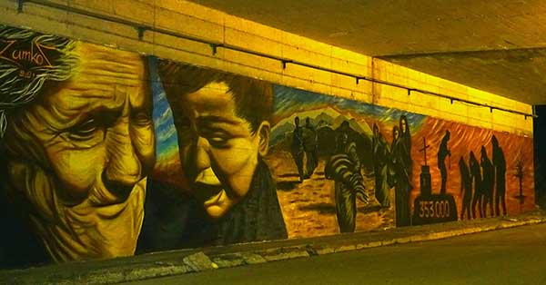 Ολοκληρώθηκε το γκράφιτι στον κόμβο Μαυροδενδρίου με θέμα την προσφυγιά