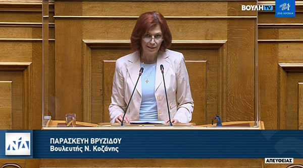 Ομιλία Π. Βρυζίδου στο ν/σ για την καταπολέμηση της νομιμοποίησης εσόδων από παράνομες δραστηριότητες στην Ολομέλεια της Βουλής