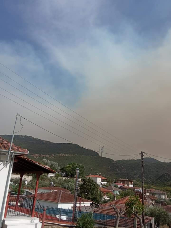 Η φωτιά στο Μεταξά από το Ρύμνιο