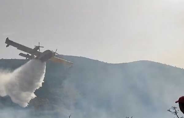 Φωτιά στο Μακροχώρι Καστοριάς: Εντυπωσιακό βίντεο με ρίψη νερού από Καναντέρ