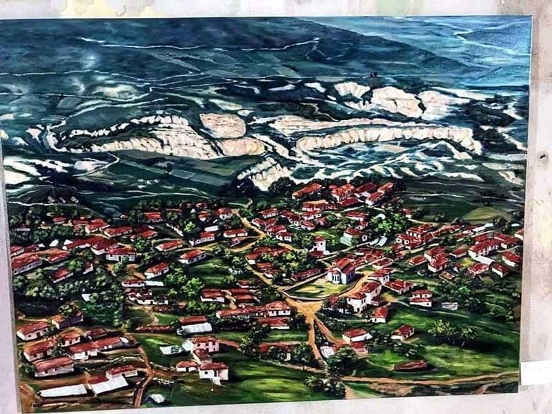 Πίνακας ζωγραφικής με θέα την παλιά Λάβα Σερβίων του παρελθόντος!!!