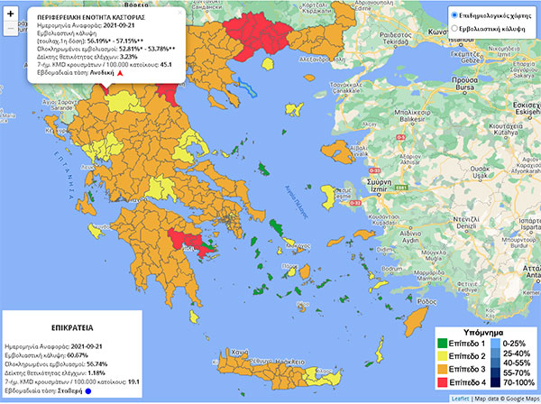 Στο κόκκινο η Καστοριά -Τα μέτρα που ισχύουν