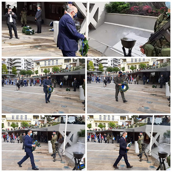Κατάθεση στεφάνων στην κεντρική πλατεία της Κοζάνης