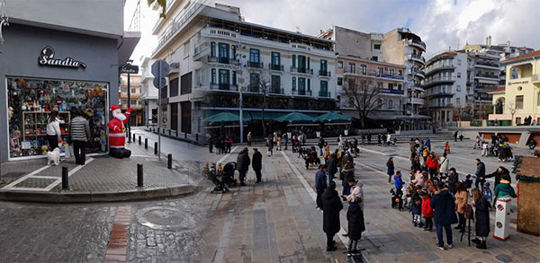 Αρκετή κίνηση στην αγορά και την κεντρική πλατεία της Κοζάνης