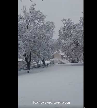 Λευκό τοπίο στο Περιβόλι Γρεβενών